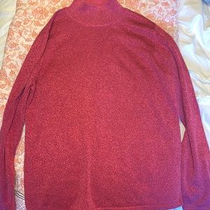 NWOT Nordstrom pink sparkle mock neck